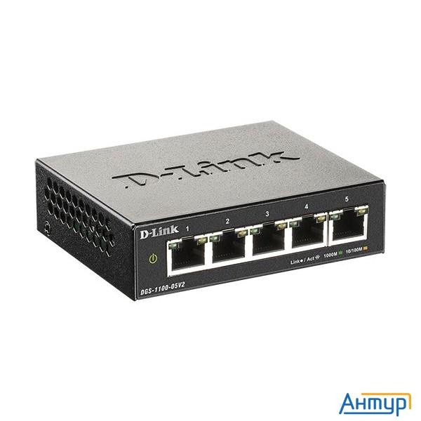 D-link Dgs-1100-05v2/a1a Настраиваемый L2 коммутатор с 5 портами 10/100/1000base-t