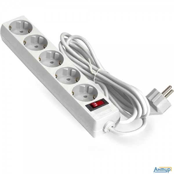 Exegate Ex279361rus Удлинитель Exegate Ec-5-1.8w (5 розеток, 1.8м, евровилка, белый)
