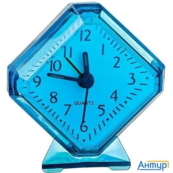 Perfeo Quartz часы-будильник "pf-tc-002", ромб. 7,5*8,5 см, синие