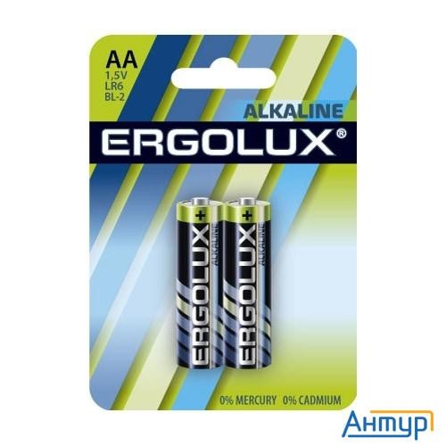 Ergolux  Lr6 Alkaline Bl-2 (lr6 Bl-2, батарейка,1.5В)  (2 шт. в уп-ке)