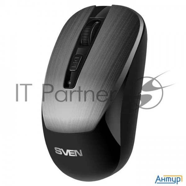 Беспроводная мышь Sven Rx-380w серый металлик (2,4 Ghz, 3+1кл. 800-1600dpi, блист.)