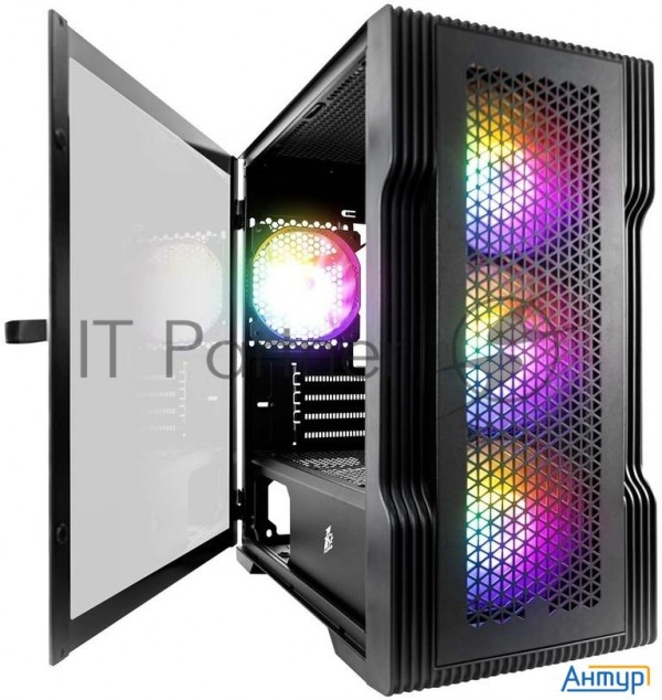 1stplayer Корпус Trilobite T3 Black / Matx, Tg / 4x 120mm Led Fans Inc. / T3-bk-4f1