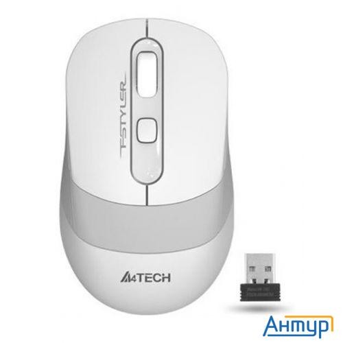 A4tech Fstyler Fg10, мышь беспроводная белый/серый , оптическая, 2000dpi , Usb, 4 кнопки