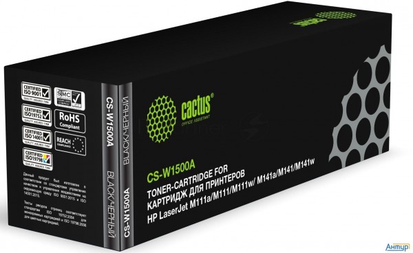 Картридж лазерный Cactus Cs-w1500a W1500a черный (975стр.) для Hp Laserjet M111a/m111w/mfp M141a/m14