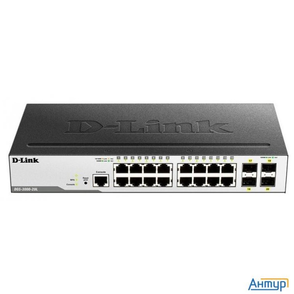 D-link Dgs-3000-20l/b1a Управляемый коммутатор 2 уровня с 16 портами 10/100/1000base-t и 4 портами 1