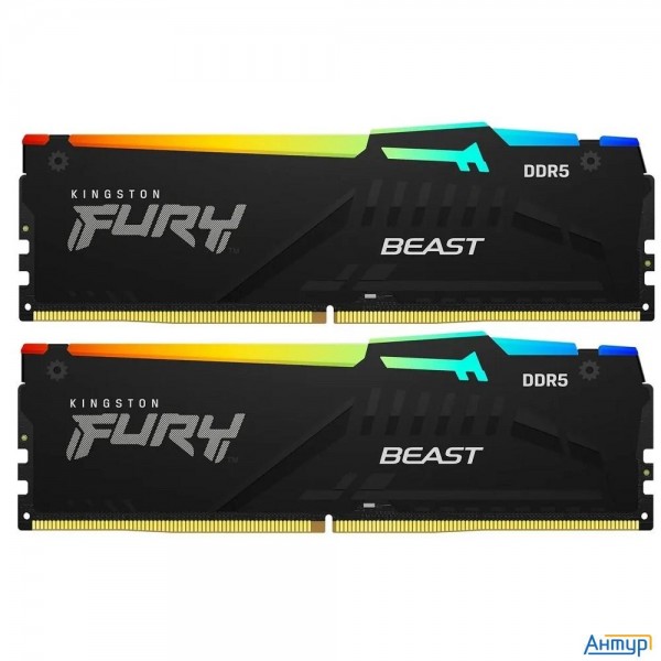 Kingston 32gb 6800mt/s Ddr5 Cl34 Dimm (kit Of 2) Fury Beast Rgb Xmp Kf568c34bbak2-32