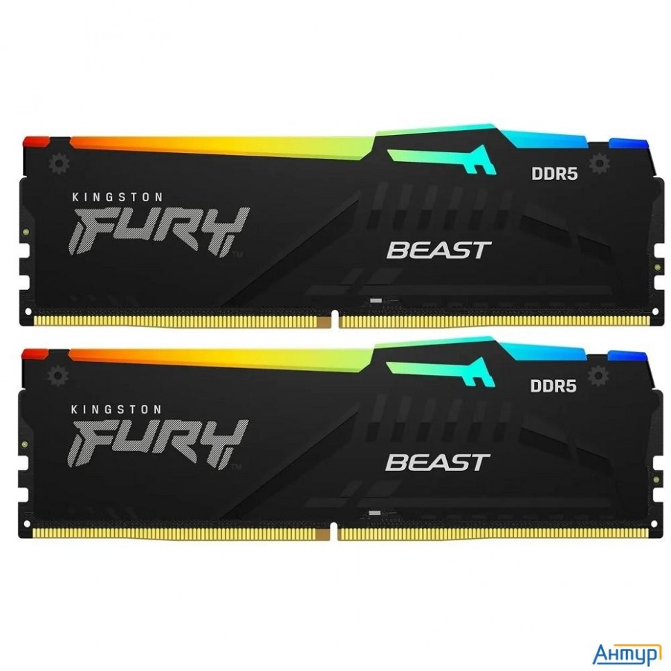 Kingston 32gb 6800mt/s Ddr5 Cl34 Dimm (kit Of 2) Fury Beast Rgb Xmp Kf568c34bbak2-32