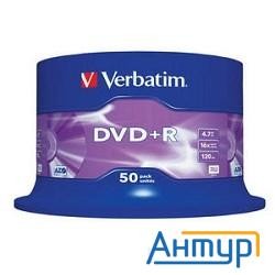 43550 Диски Dvd+r Verbatim 4.7gb 16-х , 50 шт, Cake Box
