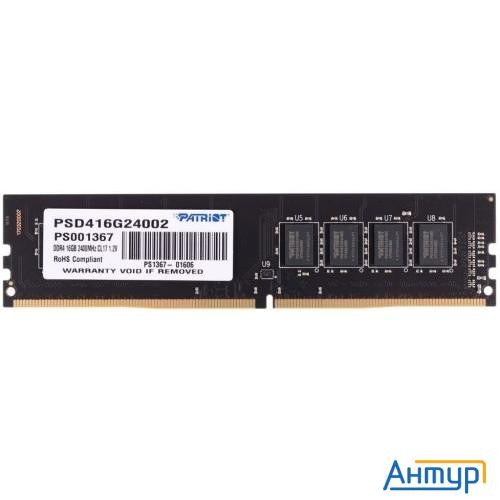 Patriot Ddr4 Dimm 16gb Psd416g24002 Pc4-19200, 2400mhz