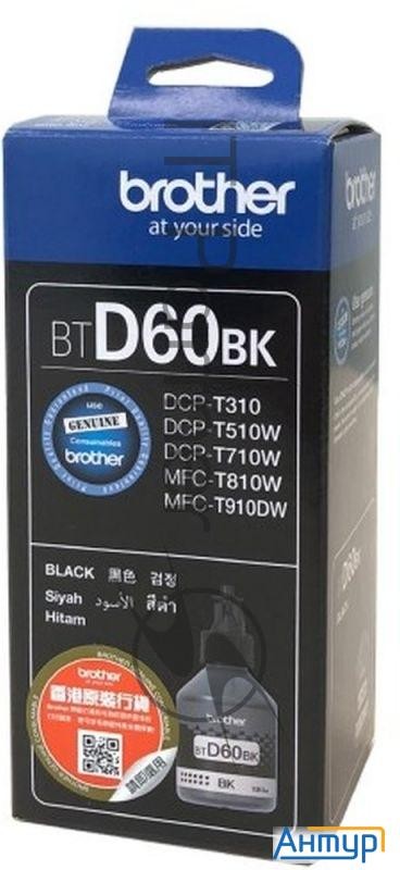 Бутылка с оригинальными чернилами Btd60bk черный (6500стр.) для Brother Dcp-t310/t510w/t710w