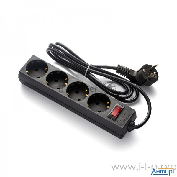 Удлинитель Exegate Ex279396rus Ec-4-1.8b (4 розетки, 1.8м, евровилка, черный)