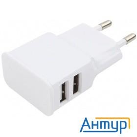 Cablexpert Сетевой адаптер 100/220v - 5v Usb 2 порта, 2.1a, белый (mp3a-pc-11 )