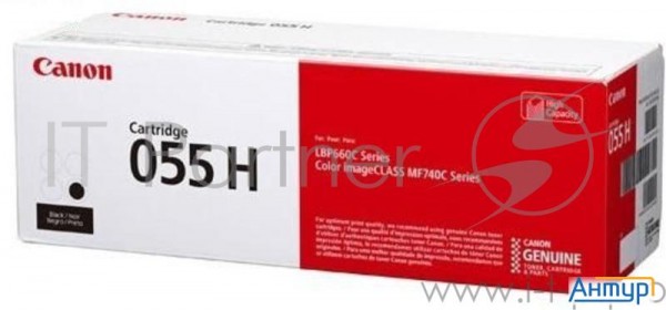Тонер Картридж Canon 055 H Bk 3020c002 черный  7600стр.  для Canon Mf746cx/mf744cdw/mf742cdw/lbp664c