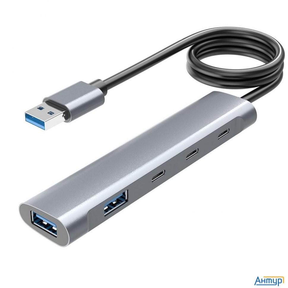 Orient Cu-422a, разветвитель Usb 3.2 Gen1 (5 Гбит/c), порты: 2xusb-a + 1xusb-c, 1 порт Usb 2.0 Usb-c