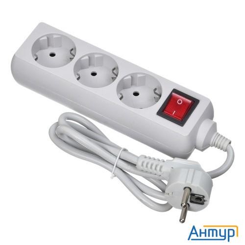 Buro Сетевой фильтр 3 розетки (300sl-1-g), 1м, серый (пакет ПЭ) {1087164}