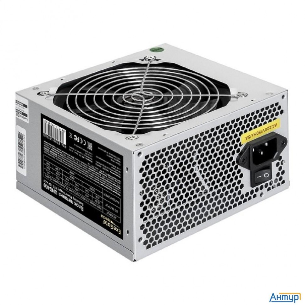 Exegate Es261567rus-pc Блок питания 400w Exegate Uns400 (atx, Pc, 12cm Fan, 24pin, 4pin, 3xsata, 2xi