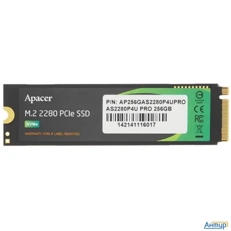 Apacer Ssd As2280p4u Pro 256gb M.2 Pcie Gen3x4, R3500/w1200 Mb/s, Mtbf 1.8m, 3d Nand, Nvme, Retail (