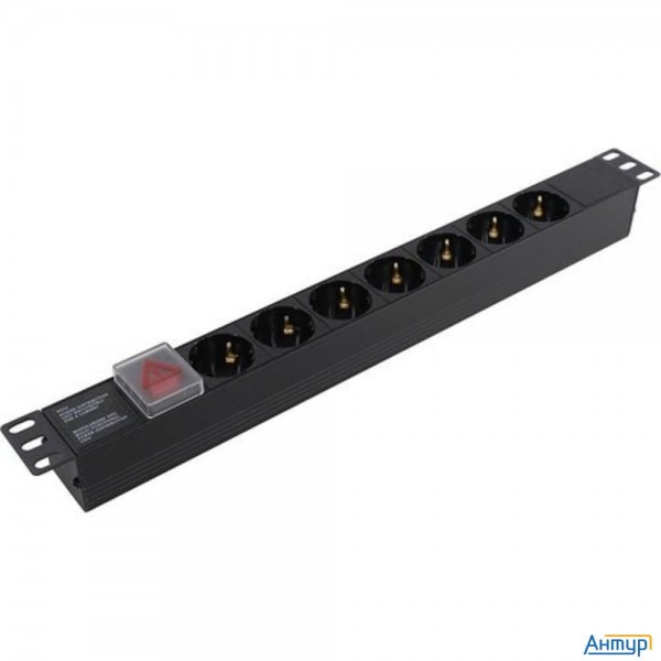 Exegate Ex280838rus Блок розеток Exegate Serverpro Pdu-19h703 Al-7s-c20-sw, 19",1u,алюм, 7 Schuko, С