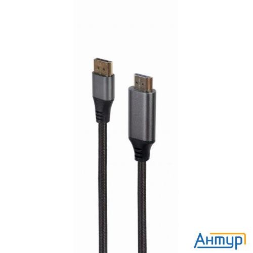 Кабель Displayport-hdmi Cablexpert, 4k, 1.8м, 20m/19m, черный, экран, пакет (cc-dp-hdmi-4k-6)
