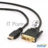 Кабель Hdmi-dvi Gembird, 3.0м, 19m/19m, Single Link, черный, позол.разъемы, экран Cc-hdmi-dvi-10