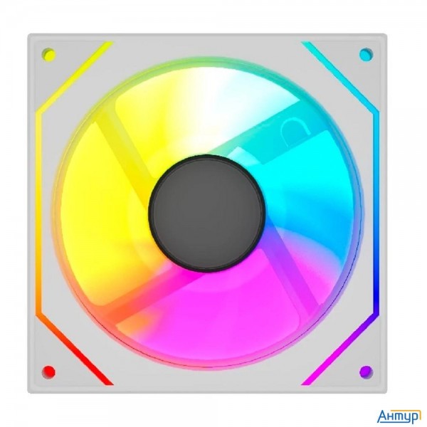 Powercase Вентилятор (m52-12w Argb) White120x120x25mm (pwm, 100шт./кор, 4pin Pwm (m+f)+ 3pin Argb (m