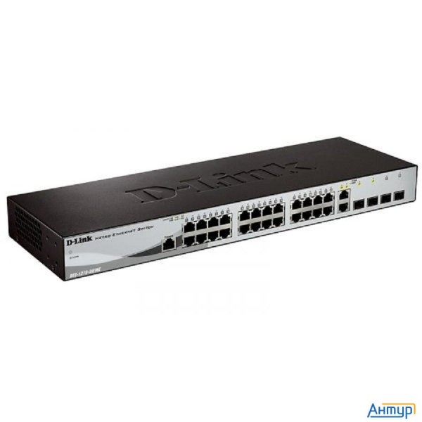 D-link Dgs-1210-28/me/b2a Управляемый L2 коммутатор, 24x1000base-t, 4x1000base-x Sfp, Ac 220В/dc 12В