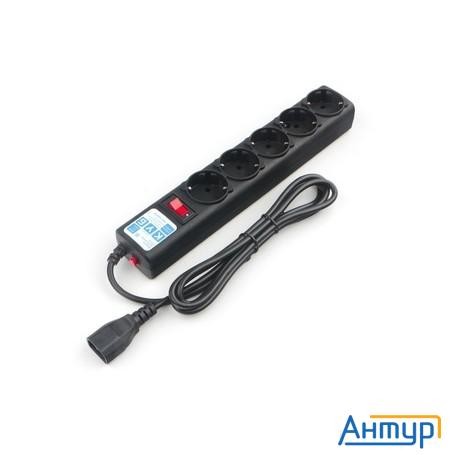 Powercube Фильтр-удлинитель (spg5-В2) 1.9 м, , 5 розеток,  д/подкл. к Ups (c14), 10А/2,2кВт, черный