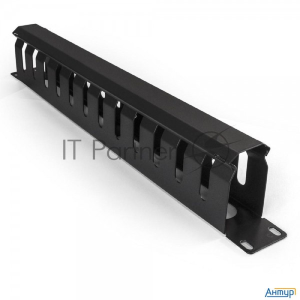 Кабельный органайзер Exegate Cm19-1u-12m-cv (горизонтальный 19" 1u, металлический, 2 окна в основани