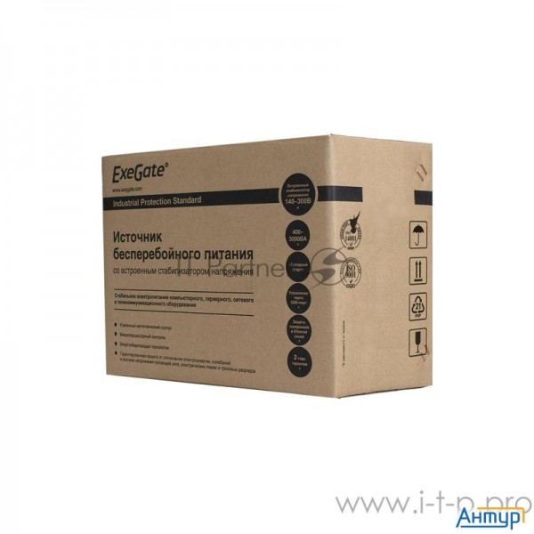 Источник бесперебойного питания Exegate Specialpro Unb-600.led.avr.euro <600va/360w, Led, Avr, 2 евр