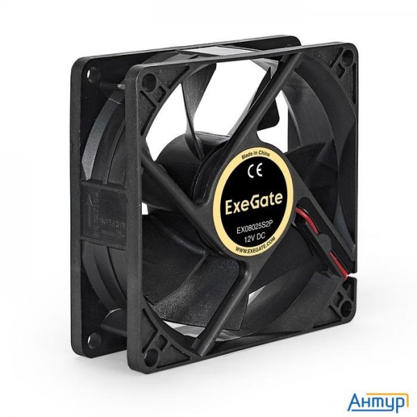 Exegate Ex294047rus Вентилятор Exegate Ex08025s2p, 80x80x25 мм, Sleeve Bearing (подшипник скольжения