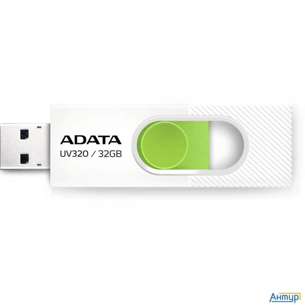 A-data Flash Drive 32gb  <auv320-32g-rwhgn> Uv320, Usb 3.2, белый/зеленый