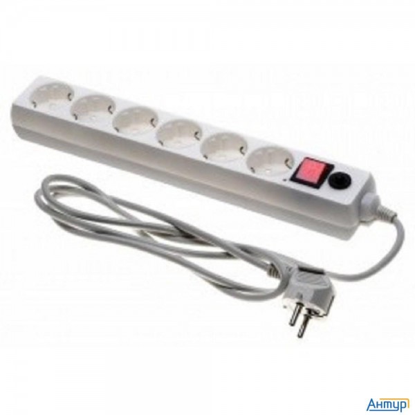 Buro Сетевой фильтр, 6 розеток, 1.8 метра, (600sh-16-1.8-w), белый (коробка) {475230}