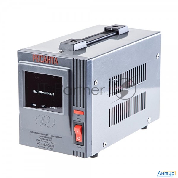 Стабилизатор напряжения Ресанта АСН-1 000/1-Ц 63/6/2 Стабилизатор {220В±8%, Габариты 237х140х170, Ве