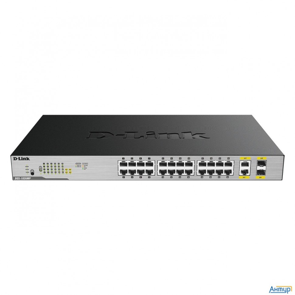 D-link Dgs-1026mp/b2a Неуправляемый коммутатор с 24 портами 10/100/1000base-t, 2 комбо-портами 100/1