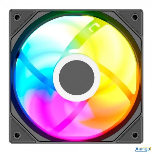 Powercase Вентилятор (m53-12 Argb) Black 120x120x25mm (pwm, 100шт./кор, 4pin Pwm (m+f)+ 3pin Argb (m