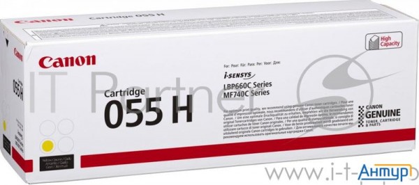 Тонер Картридж Canon 055 H Y 3017c002 желтый  5900стр.  для Canon Mf645cx/mf643cdw/mf641cw/lbp623cdw