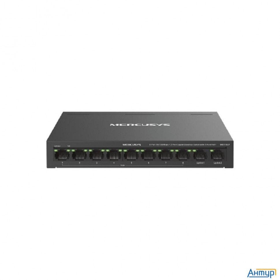 Mercusys Ms110cp Настольный коммутатор с 8 портами Poe+ 10/100 Мбит/c и 2 гигабитными портами