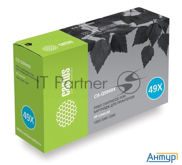 Тонер Картридж Cactus Cs-q5949x черный для Hp 1320/3390/3392 (6000стр.)