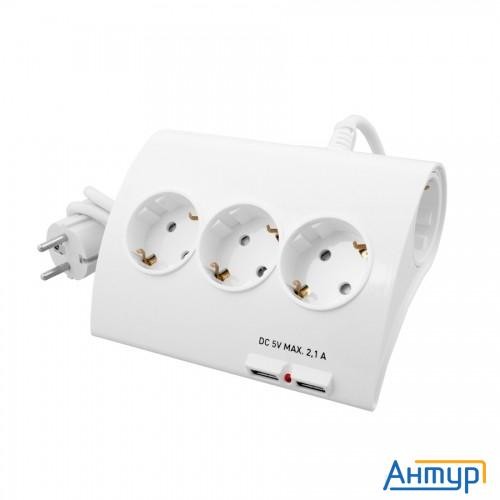 СТАРТ (4680024810449) Сетевой удлинитель  C/У S 5х1-zdv 2usb.  с заземлением и защитой от детей сече