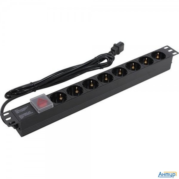 Exegate Ex280845rus Блок розеток Exegate Serverpro Pdu-19h806 Al-8s-c14-3-sw, 19", 1u, алюм, 8schuko