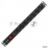 Блок розеток горизонтальный Exegate Serverpro Pdu-19h702 Al-7s-c14-sw-o, 19", 1u, Алюминий, 7 Schuko