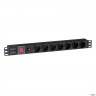 Блок розеток горизонтальный Exegate Serverpro Pdu-19h702 Al-7s-c14-sw-o, 19", 1u, Алюминий, 7 Schuko