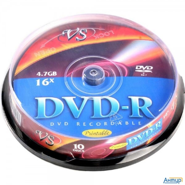 Диски Dvd-r Vs 4,7 Gb 16x Cb/10 Ink Print