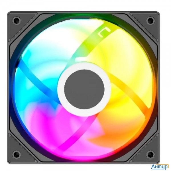 Powercase Вентилятор (m53-14 Argb) Black 140x140x25mm (pwm, 80шт./кор, 4pin Pwm (m+f)+ 3pin Argb (m+