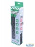 Бытовой удлинитель Powercube, 3р с/з вык.,3usb, 3500 Вт, 16А, 1.9 м, 3*1,0 (черный) Pc-6b-2m