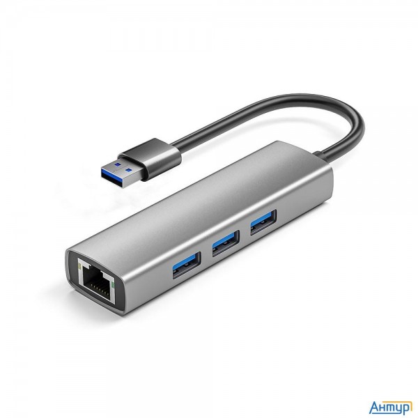 Orient Jk-340n, разветвитель-сетевая карта Usb 3.2 Gen1 (5 Гбит/c), порты: 3xusb-a + Rj45 Gigabit Et