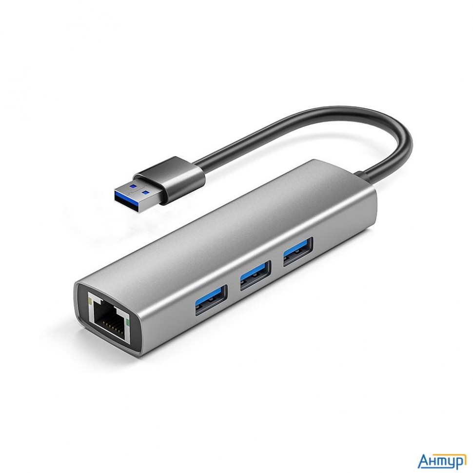 Orient Jk-340n, разветвитель-сетевая карта Usb 3.2 Gen1 (5 Гбит/c), порты: 3xusb-a + Rj45 Gigabit Et