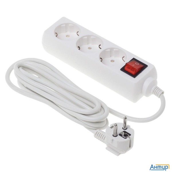 Buro Сетевой удлинитель 3 розетки, 3 метра (bu-ps3.3/w), белый (пакет ПЭ) {475293}