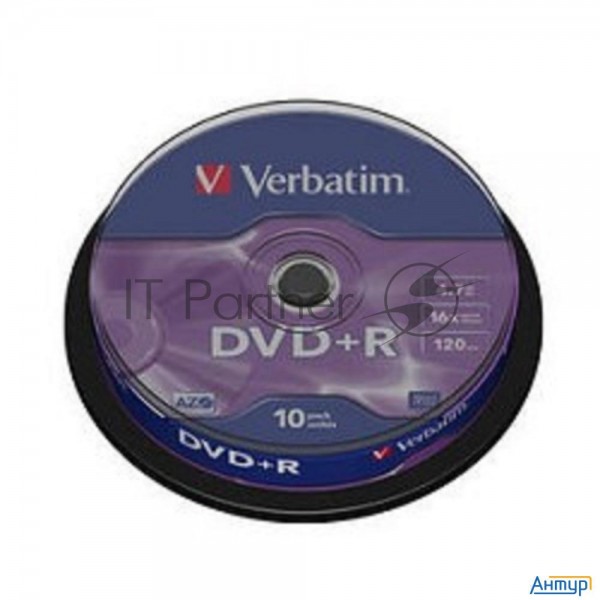 Диск Dvd+r Verbatim 4.7gb 16x Cake Box (10шт) (43498)