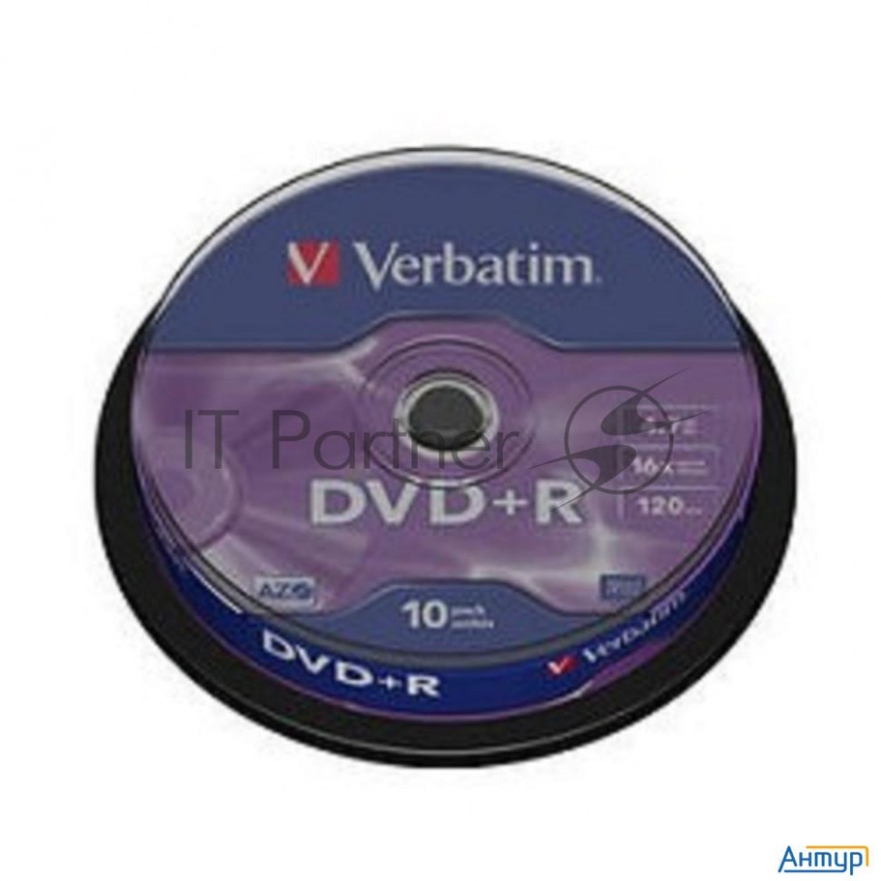 Диск Dvd+r Verbatim 4.7gb 16x Cake Box (10шт) (43498)